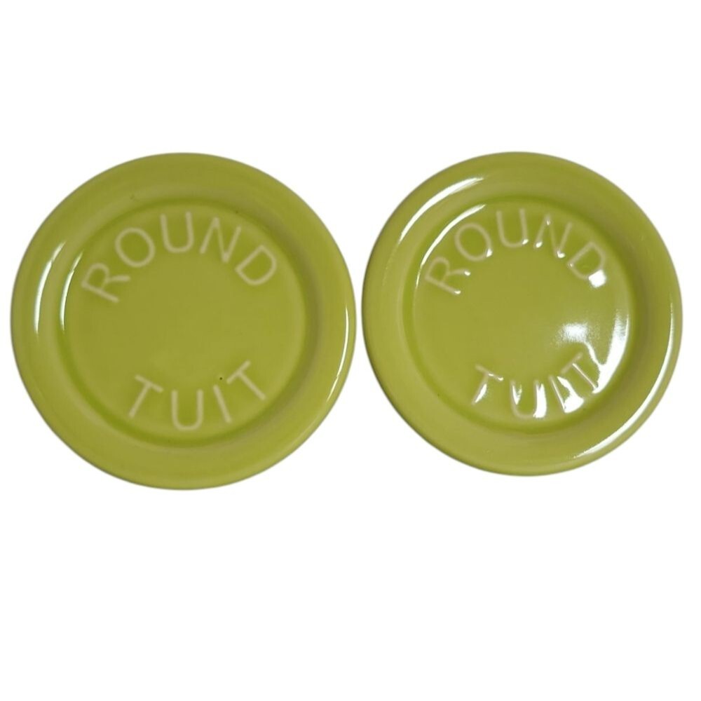 Fiestaware Fiesta Round Tuit Coaster Dish Plate MUG CUP COVER Ceramic Lemongrass